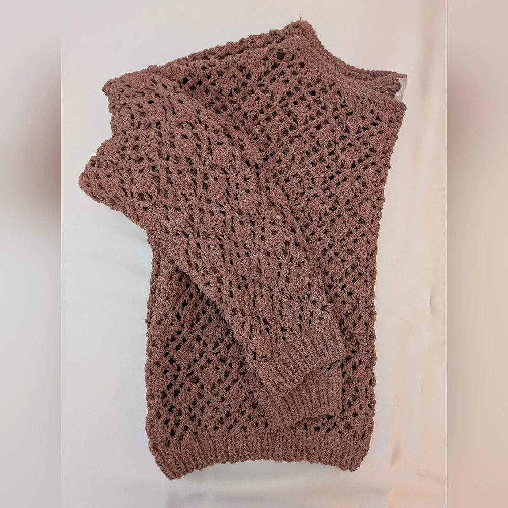 Jessica Simpson Dusty Pink Open-Knit Sweater - Picture 6 of 6